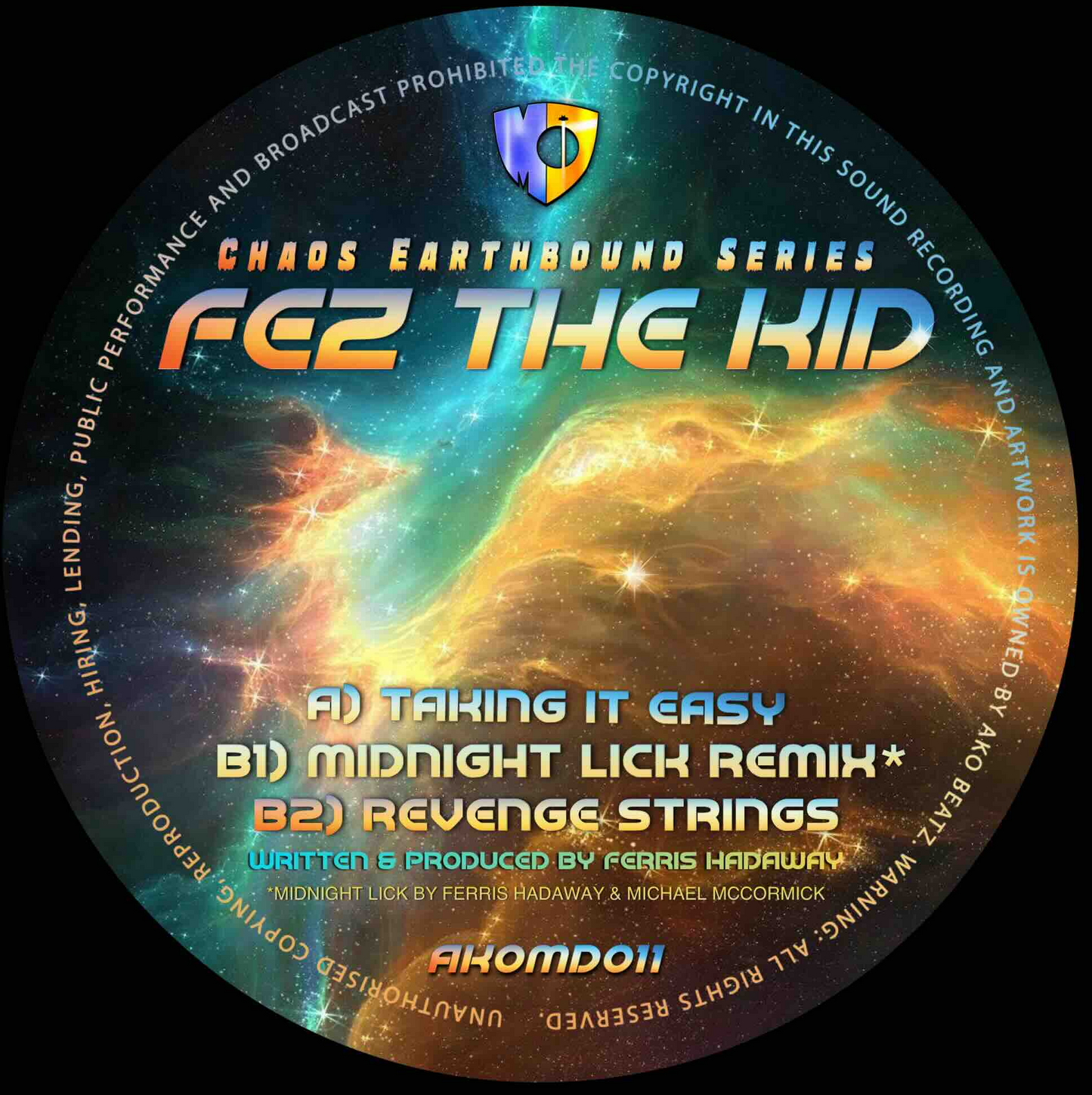AKOMD 011: FEZ THE KID – TAKING IT EASY / MIDNIGHT LICK REMIX / REVENGE STRINGS – CLEAR VINYL