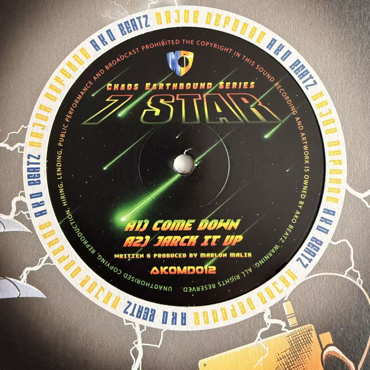 AKOMD 012: 7 STARS – COME DOWN / JARCK IT UP – BLACK VINYL